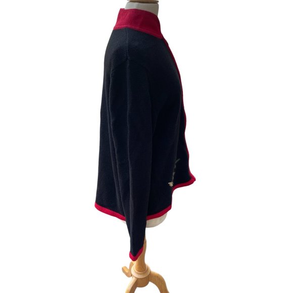 Vintage Breckenridge Embroidered Christmas Cardigan Black Zip Sz XL - Picture 8 of 13